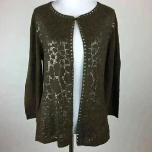 Coldwater Creek Sweater Size 8 Sequins Cardigan
